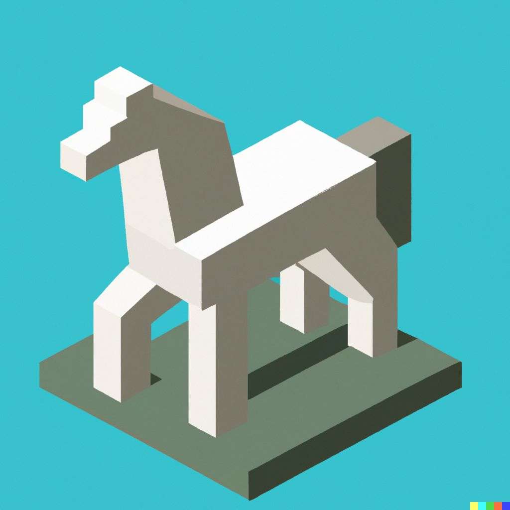 a horse, isometric art